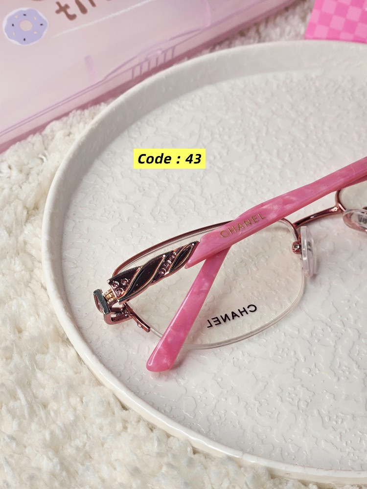 Y2k half-rimless frame — Pink