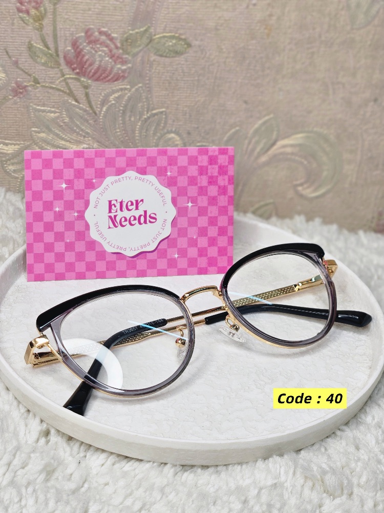 Half- round classic glasses — Black